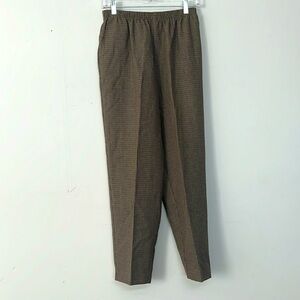 🌞 Alfred Dunner Petite houndstooth elastic high waist dress pants women size 10P